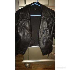 Topshop real leather motor jacket
